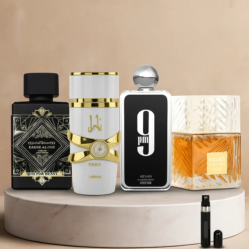 Set de 4 Perfumes | Oud For Glory, Yara Moi, Khamrah, 9pm