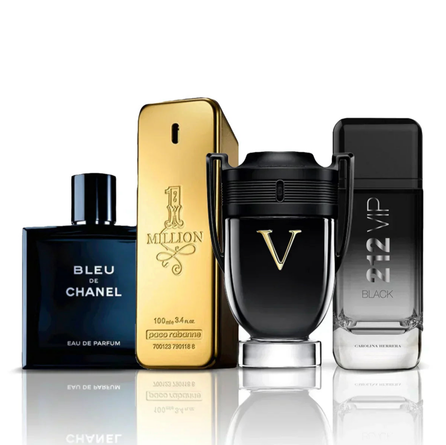 Set de 4 Perfumes | Invictus Victory + One Million + Bleu de Chanel + 212 Vip Black