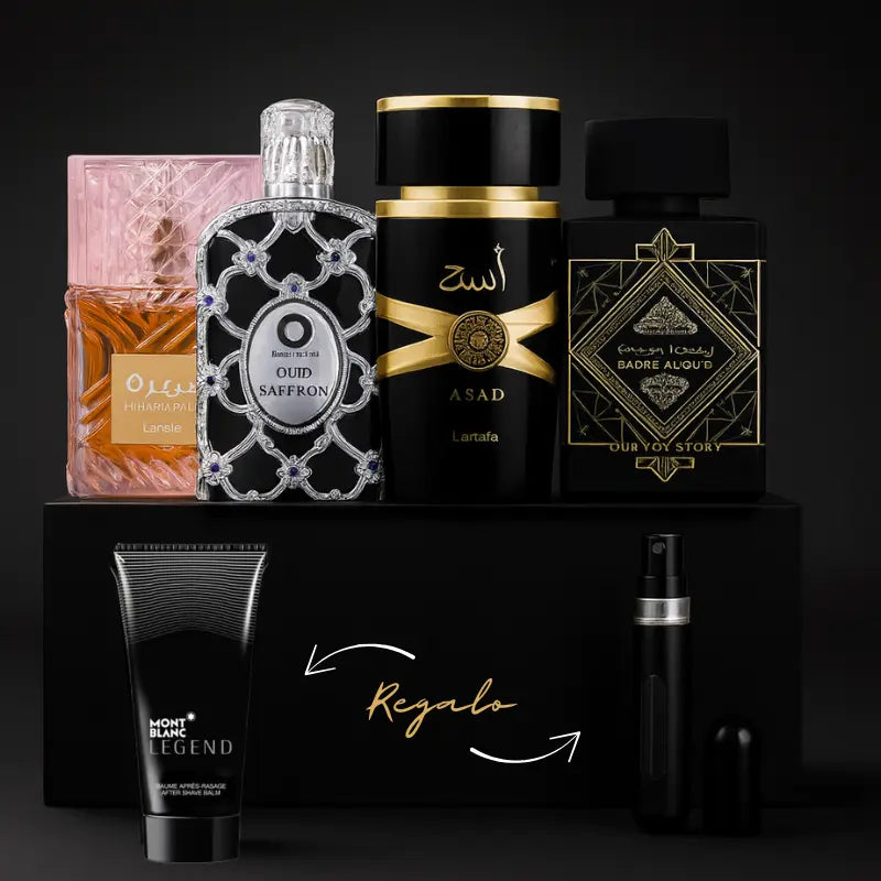 Set de 4 Perfumes | Asad, Oud For Glory, Khamrah, Oud Saffron