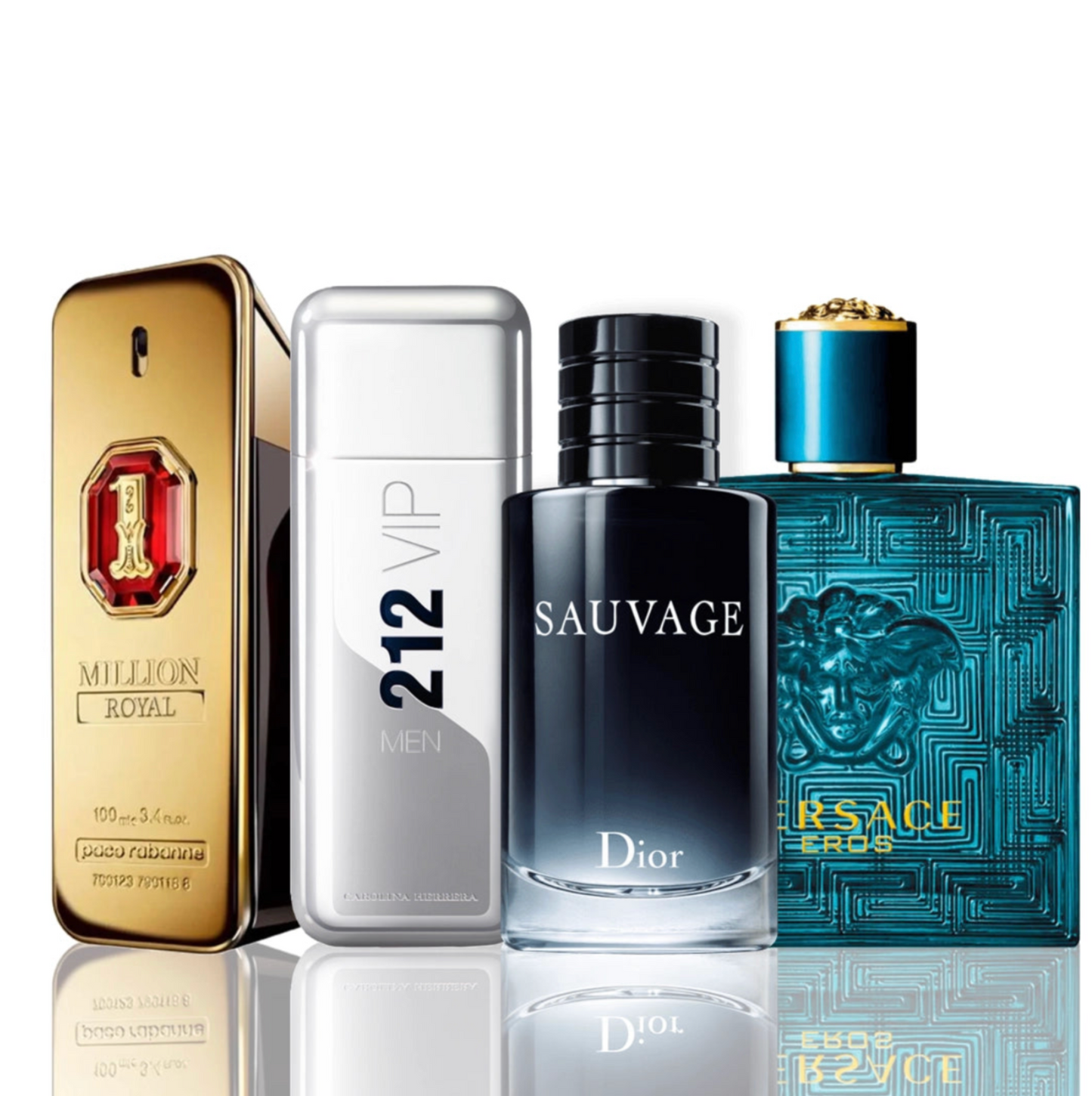 Set de 4 Perfumes | One Million Royal + 212 VIP Men + Sauvage Dior + Versace Eros 100 ml